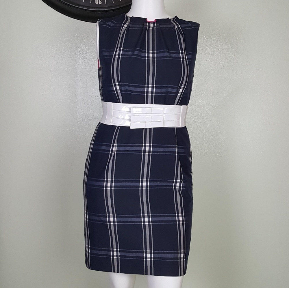 COPY - Madison blue windowpane  plaid dress size …
